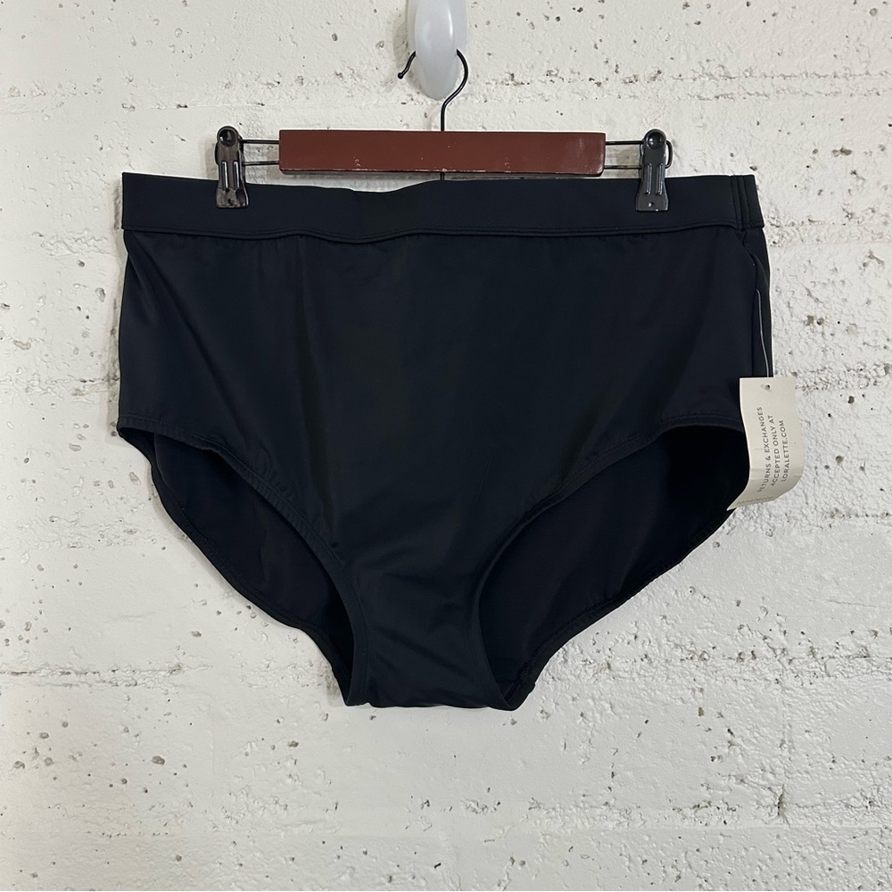 Loralette Womens Swimsuit Bottom 20 Black Full Coverage High Waist NEW BM10